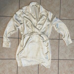 Zara white Satin dress